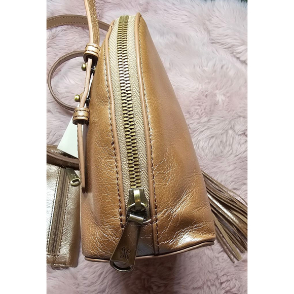 NWOT Nash Calfskin Leather Crossbody Bag & Wallet - Metallic Pink Gold - Picture 6 of 11